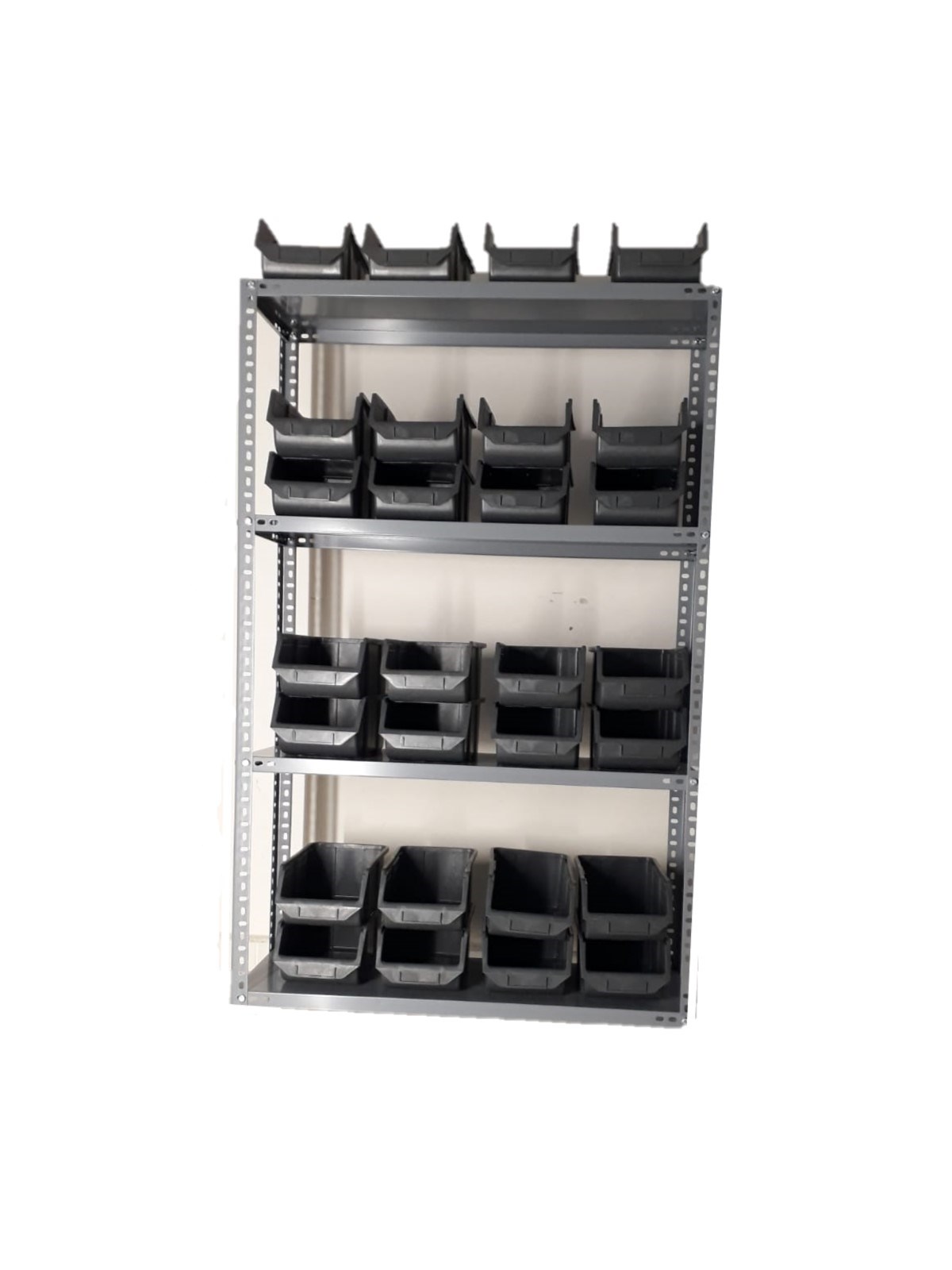 celik-raf-3193150-4-katli-28li-gri-ava-a40737.jpg ÇELİK RAF (31*93*150) 4 KATLI 28'Lİ GRİ AVADANLIK SETİ - Görsel 1
